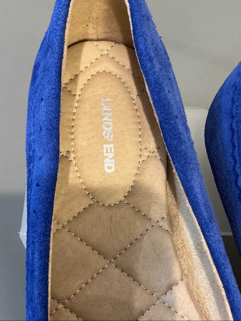 Lands' End Women's Cobalt Blue Suede Penny Loafers, size 6.5 - Picture 2 of 7